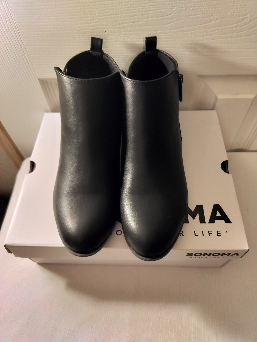 Sonoma Good For Life Women's Millo Black Ankle Boots Side Zipper Size 8W NWT/Box